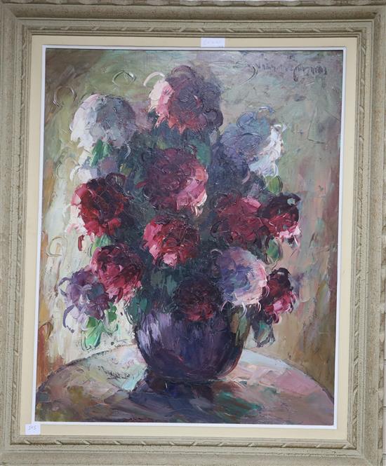 E. Van Weinmann (1899-1966) oil on canvas, Still life of flowers, signed 80 x 63cm